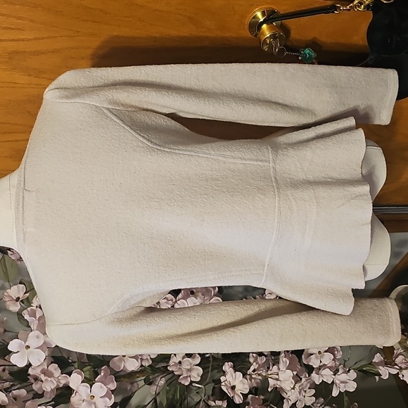 Anthropologie Sleeping On Snow Peplum Flower Cardigan - Picture 6 of 10